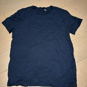 H&M Navy Shirt Sleeve T Shirt